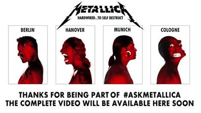 Supporting the #AskMetallica Livestream today in …